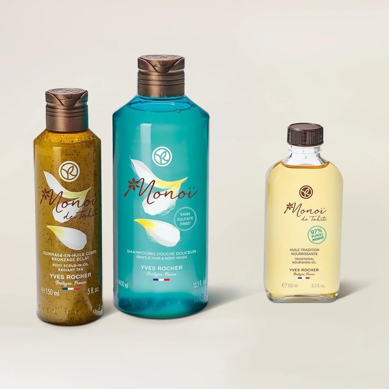 Yves Rocher Monoï de Tahiti Body Scrub - Exfoliating Oil with Coconut Shells & Hydrating Formula | 150ml