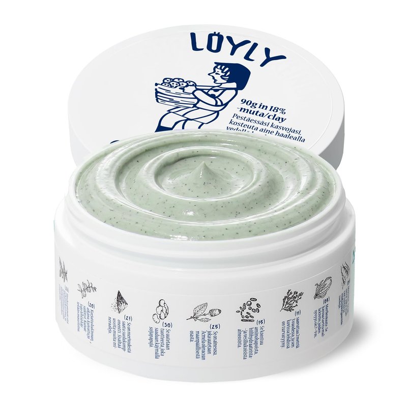 Loyly Green Mud Vegan Collagen Mask | Non-Drying Face Mask | Revitalizing Elasticity, Anti-Aging | Pore & Sebum Care | Calming & Nourishing | 18% Bentonite & Kaolin | Korean Skin Care (3.17 fl oz)