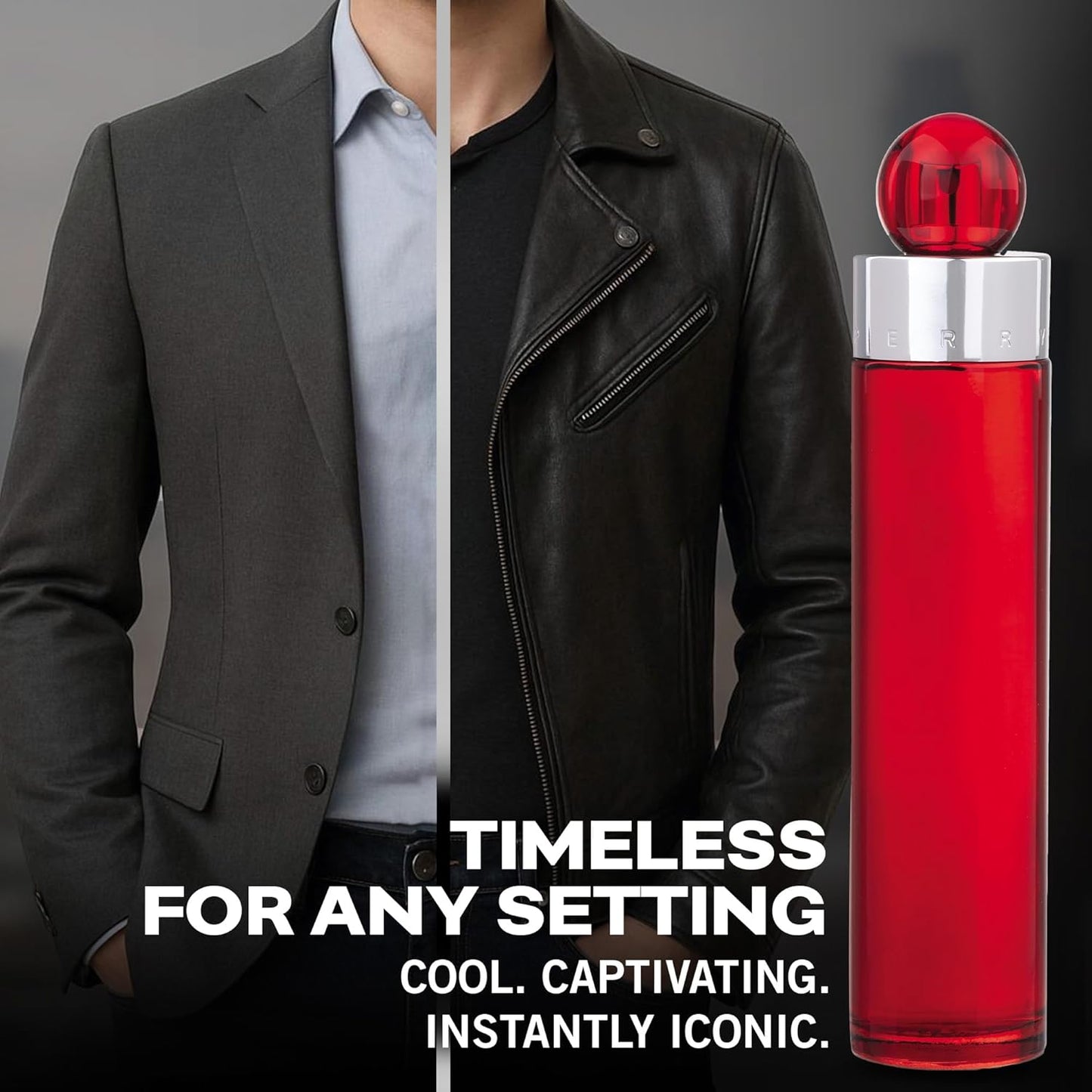 Perry Ellis 360° Red Eau De Toilette Spray for Men - Long-Lasting Cologne with Clove, Cinnamon & Patchouli - 3.4 fl oz (100 mL)