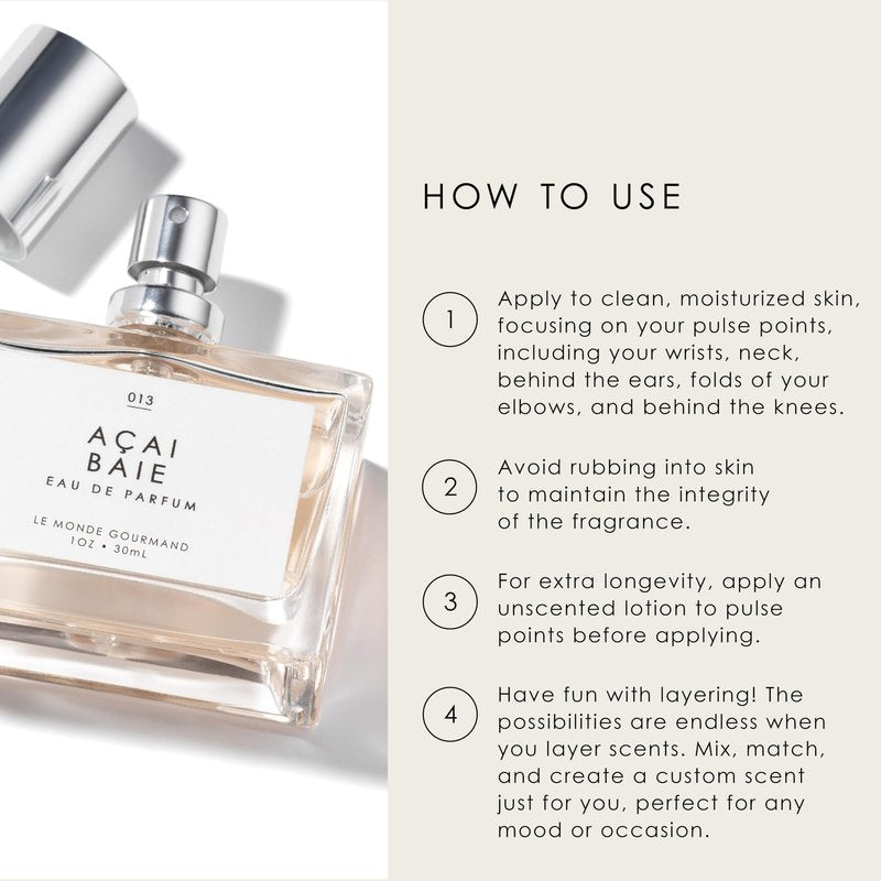 Le Monde Gourmand Açaí Baie Eau de Parfum Spray Perfume for Women, Açaí Berry, Muguet & Vanilla Musk Scent, Vegan & Cruelty Free, 1 fl oz (30 ml)