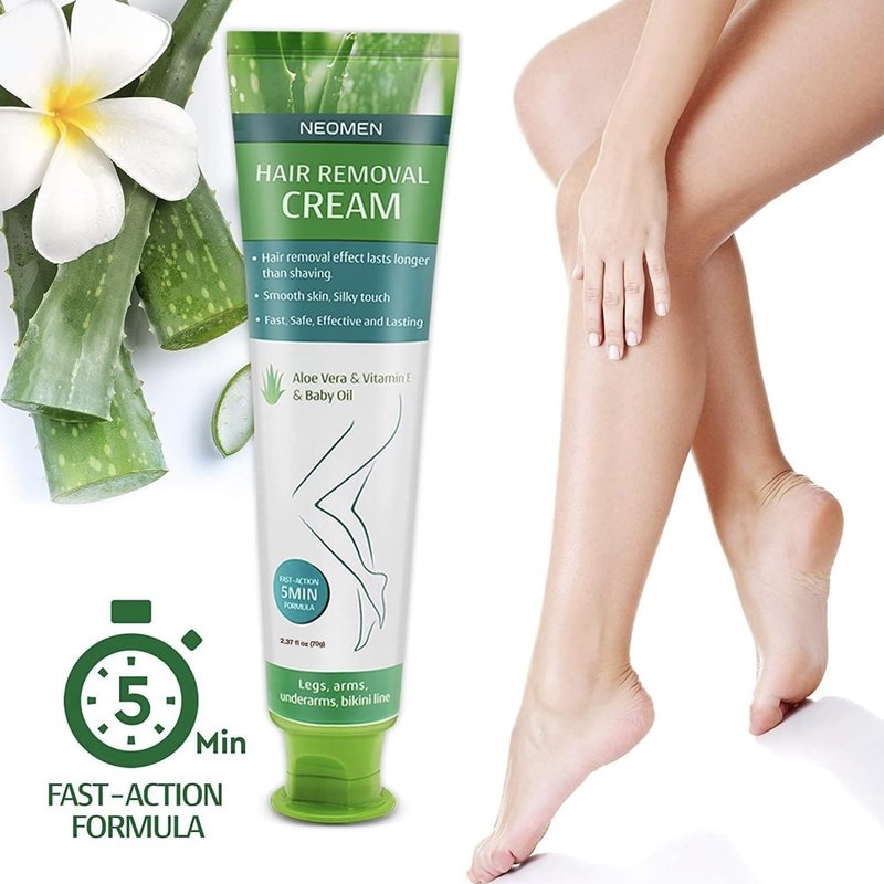 Hair Removal Cream for Sensitive Skin | Painless Depilatory with Aloe Vera & Vitamin E - 3.7 Fl Oz (Pack of 2)
