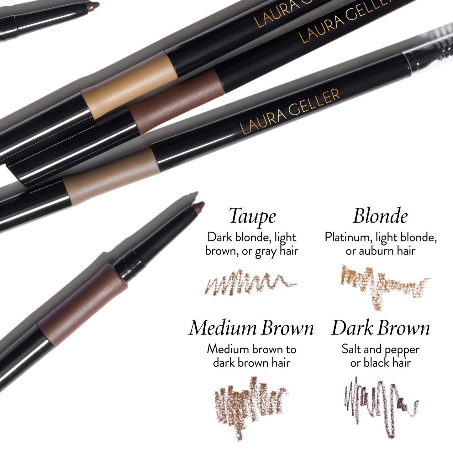 LAURA GELLER NEW YORK INKcredible Waterproof Brow Pencil- Blending Spoolie Brush - Long Lasting Eyebrow Filler
