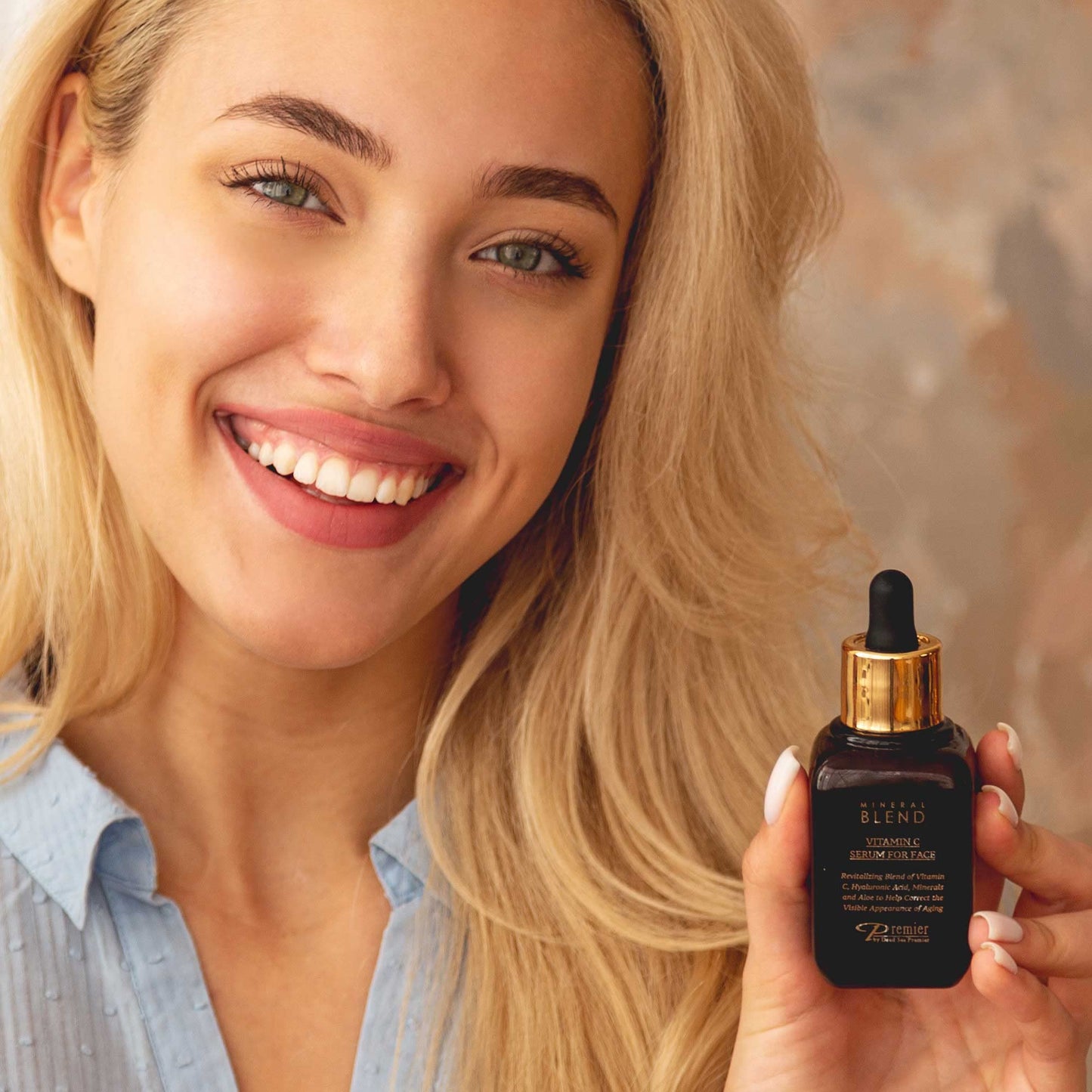 Vitamin C Facial Serum with Hyaluronic Acid & Rose Hips Oil – Cosmetic Face Serum, Mineral Blend by Premier Dead Sea, 1.02 fl oz