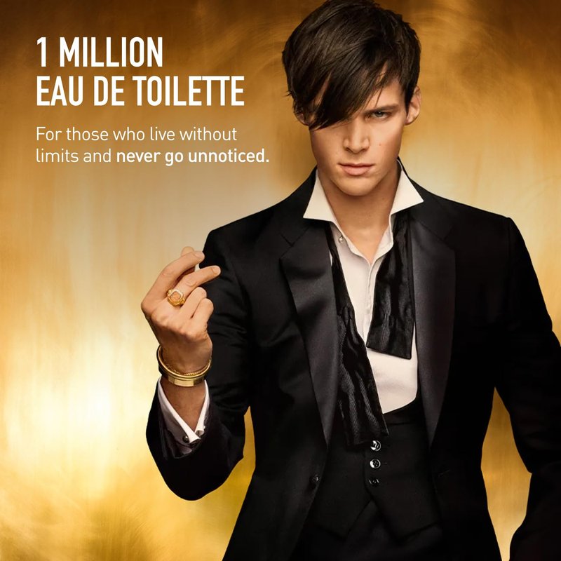 Rabanne 1 Million Eau de Toilette - Long-Lasting Men's Fragrance with Mandarin, Cinnamon & Amber | Luxury Perfume Spray