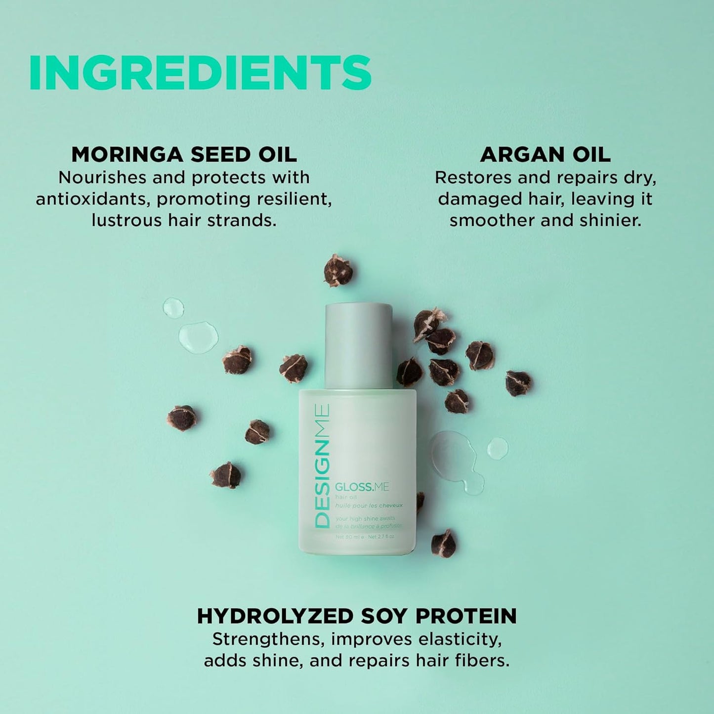 GLOSS.ME Hair Oil - Anti-Frizz Serum for Women | Argan Oil for Shine & Hydration | Paraben & Sulfate Free