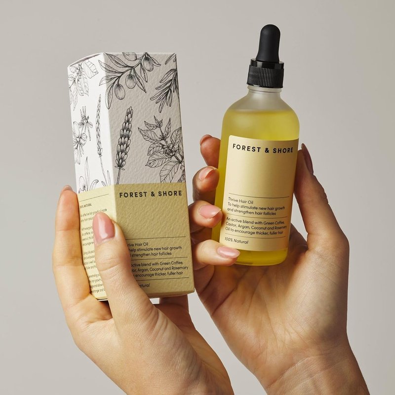 Hair Growth Oil - 100% Natural Caffeine & Biotin Serum for Damaged Hair | Argan, Castor & Rosemary Oils