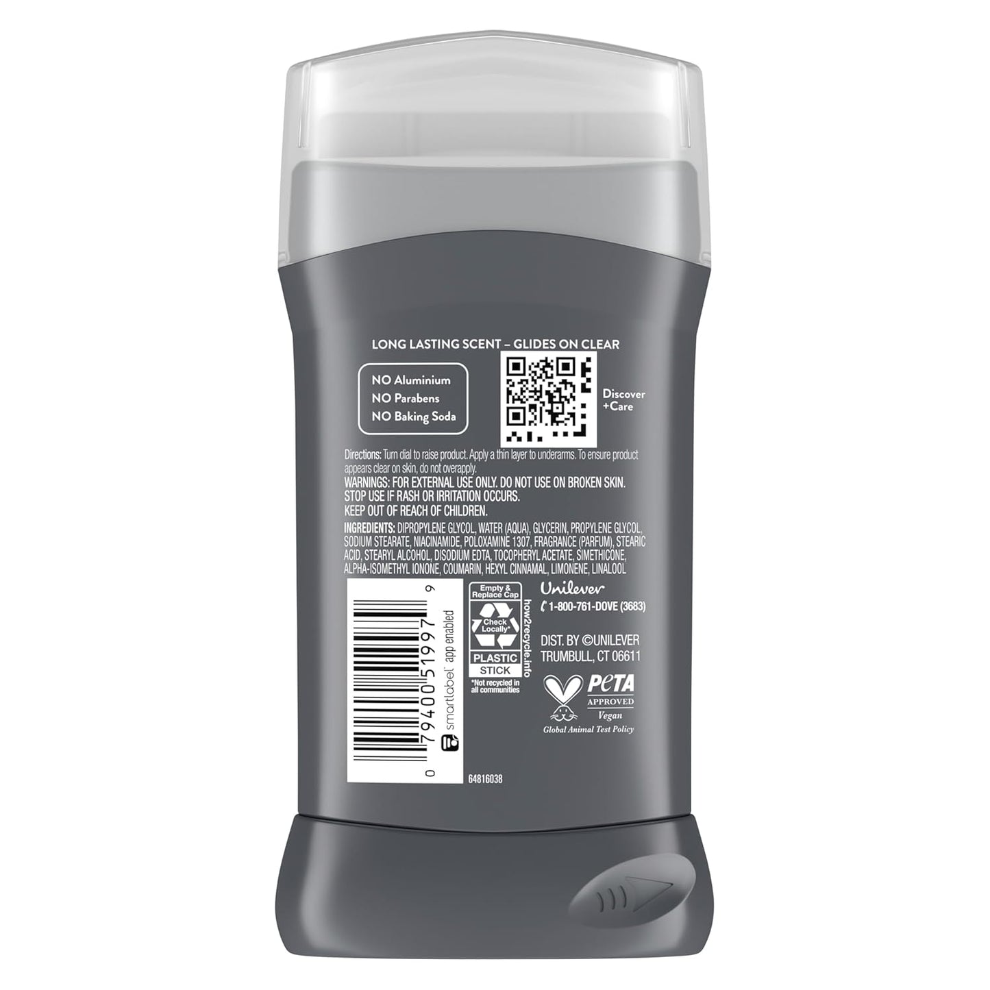 DOVE MEN + CARE Aluminum-Free Rustic Sandalwood Deodorant - 3 Pack | 3 oz Each