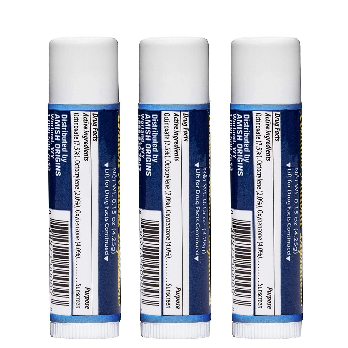 Amish Origins Lip Doc SPF 15 Medicated Lip Balm - All-Natural Moisturizing Formula for Chapped Lips | 2-Pack