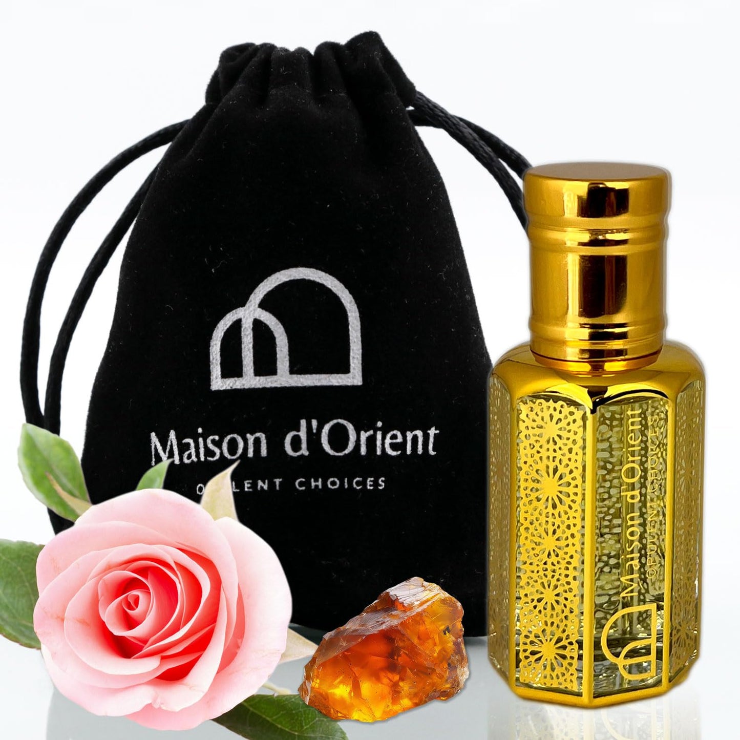 Desert Rose Perfume Oil 12 mL – Elegant Floral Oriental with Turkish Rose Amber and Musk. Alcohol Free Long Lasting Oil, Compliment Magnet
