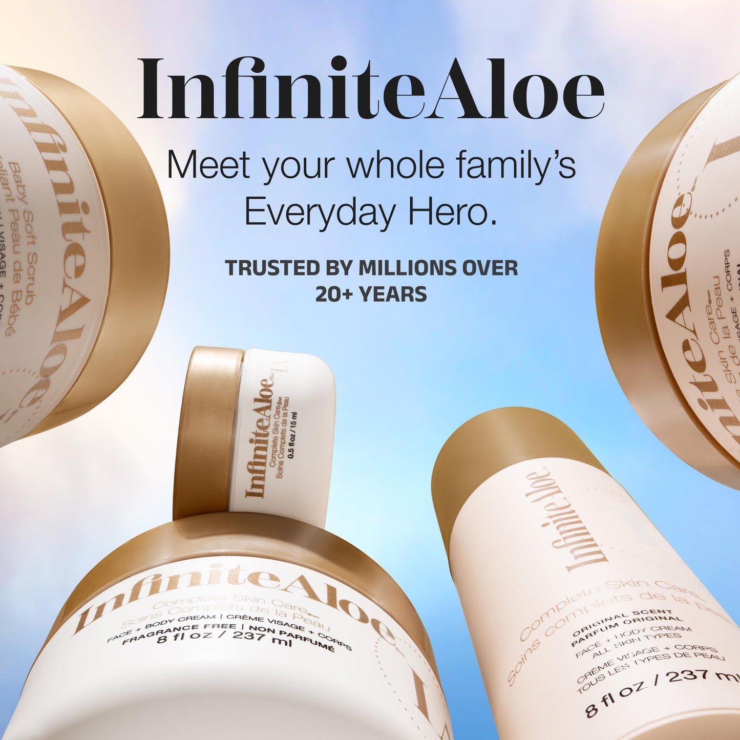InfiniteAloe réparneu Gold Anti-Aging Formula, Neck Firming, Face Tightening, Anti Wrinkle Face Cream - Organic Aloe Powered with Collagen, Peptides & Retinyl - 0.5oz Jar