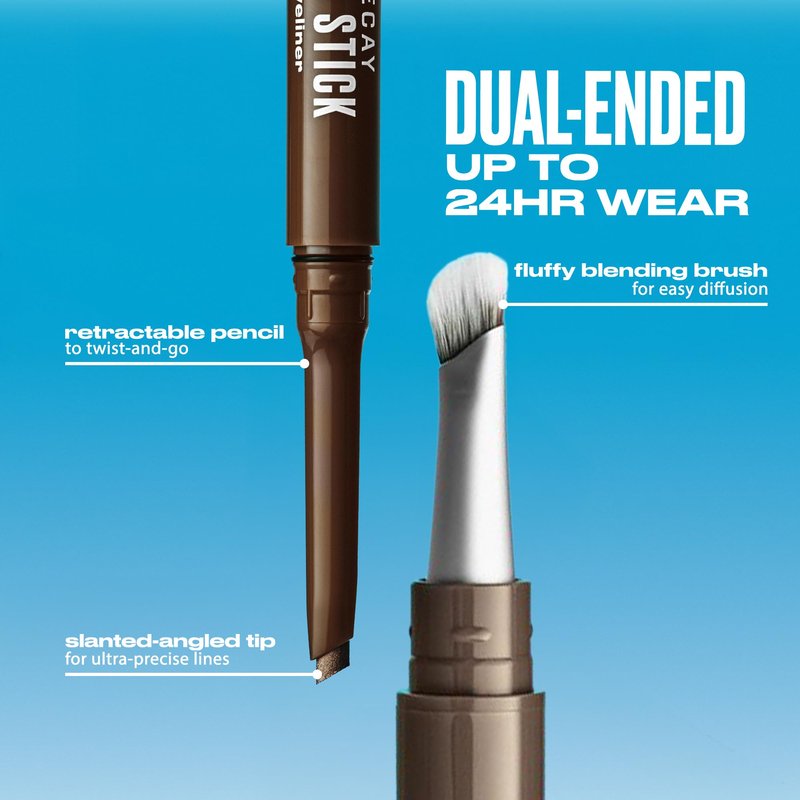 Urban Decay 24/7 Liquid Stick Waterproof Eyeliner - Smudge-Proof, Transfer-Proof, Up to 24HR Wear, Dual-Ended Retractable Gel Liner with Blending Eye Brush - Melted Onyx (deep matte black)