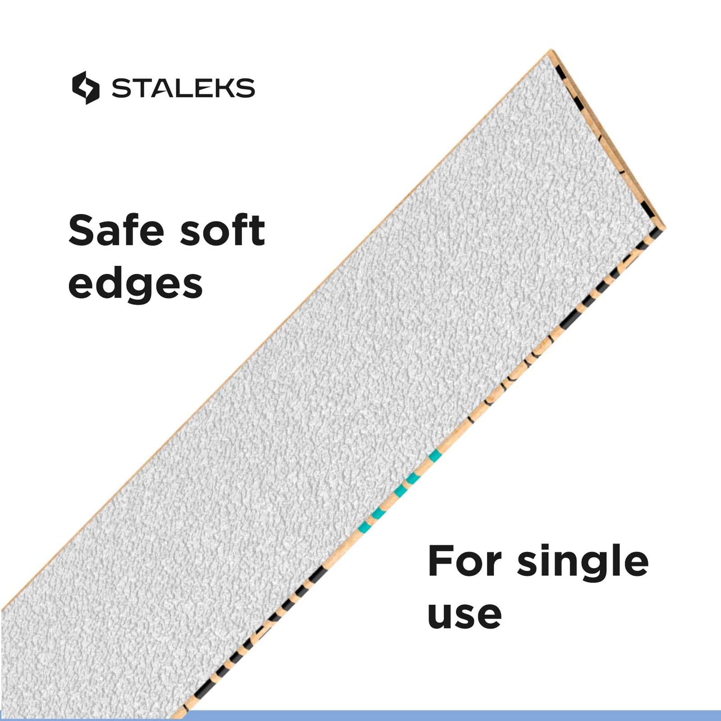STALEKS PRO Disposable White Abrasive Tape papmAm Expert – 100 Grit – 7m Roll in Plastic Case – Glueless Replaceable Abrasive – Professional Nail Shaping – Manicure & Pedicure