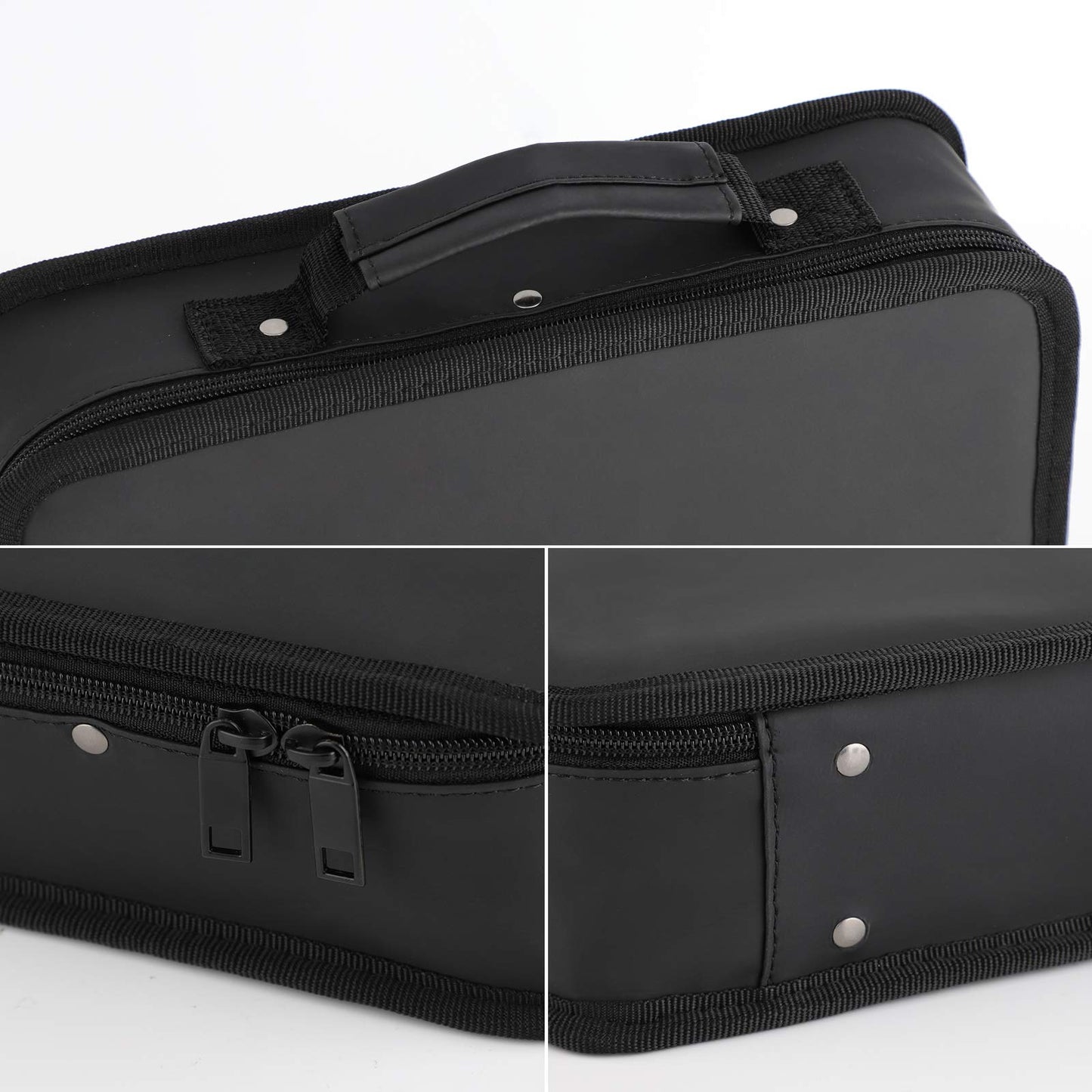Segbeauty Barber Tool Bag, 11.8 x 8.5in PU Leather Travel Makeup Toiletry Carrying Case, Hair Styling Cutting Kit Storage Organizer for Clipper Shears Combs Cosmetics Salon Beauty Supplies