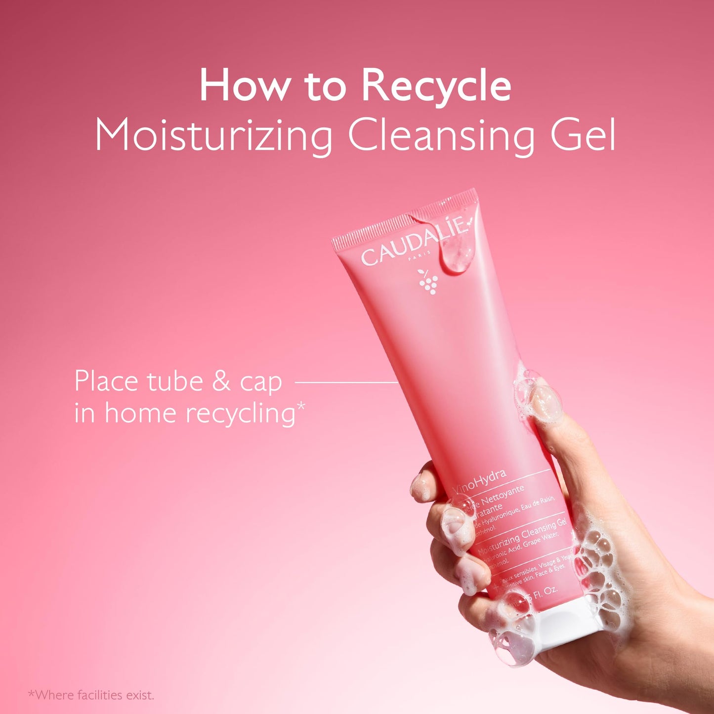 Caudalie VinoHydra Moisturizing Cleansing Gel with Hyaluronic Acid - 150 mL