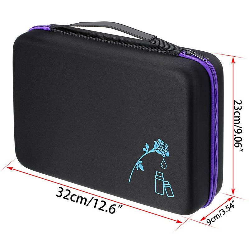 Hipiwe 70 Essential Oils Carrying Case Holds 5ml, 10ml, 15ml Bottles Hard Shell Exterior EVA Essential Oils Storage Organzier Bag with Foam Insert and Carrying Handle, Purple