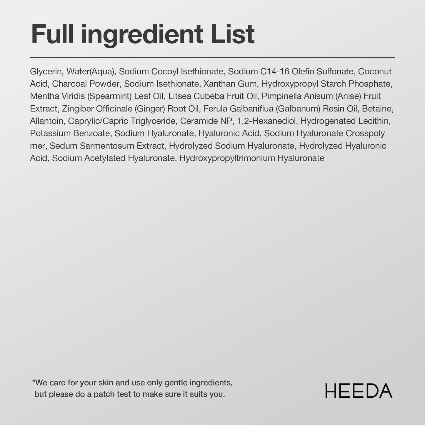 HEEDA Activated Charcoal Hydration Cleansing Foam, Foaming Facial Cleanser, Hyaluronic Acid, Ceramide, Double cleansing, Korean Face Wash, K Beauty Skincare 5.07 fl.oz.