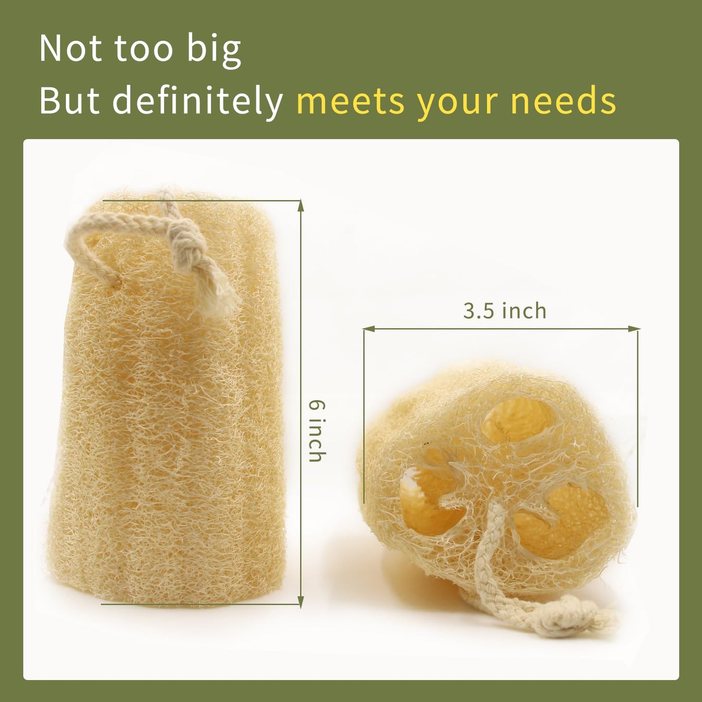 6''Natural Loofah(4pack) Back Brush(1pack) Face Scrubber(4pack)