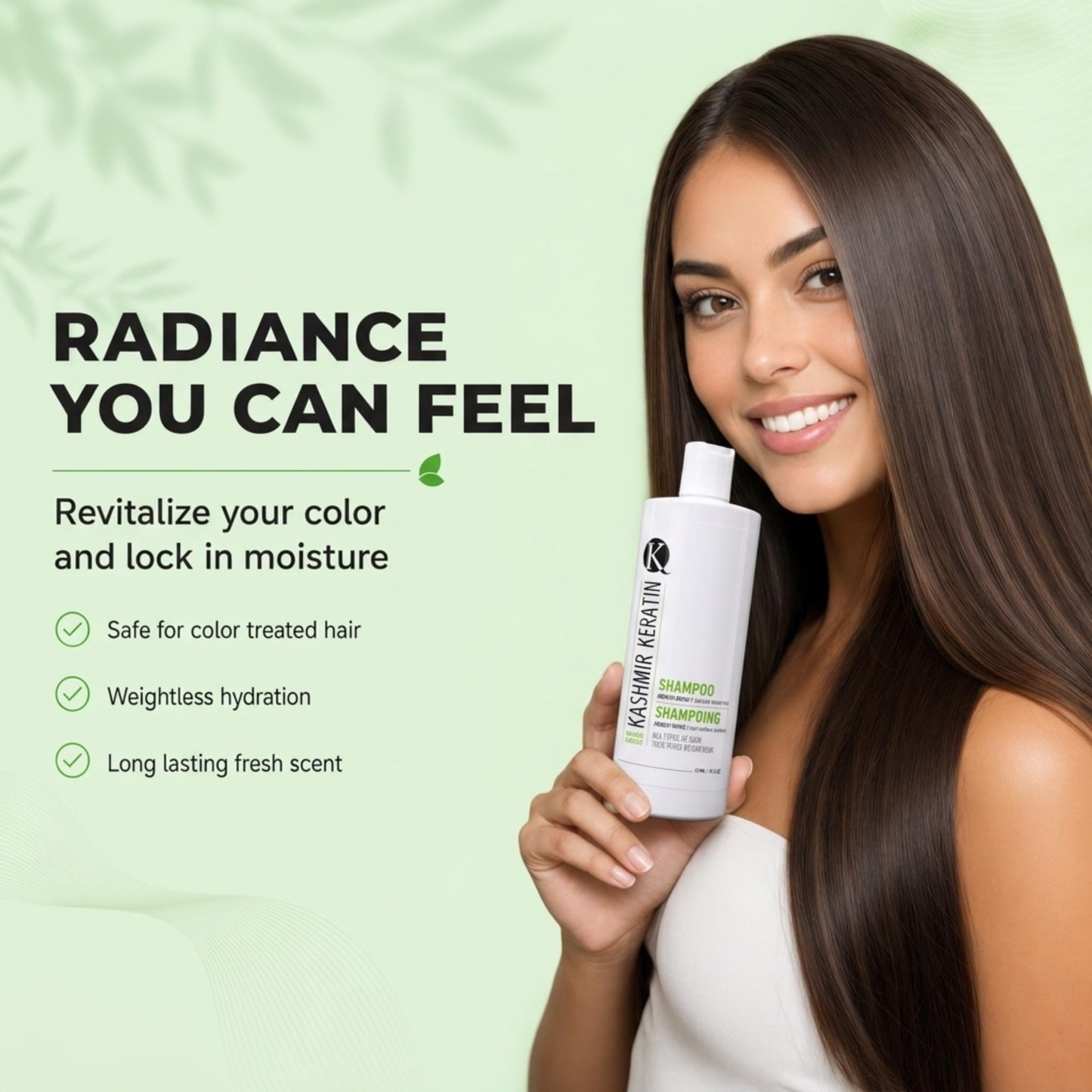 Kashmir Keratin Enriched Shampoo,Sulfate free shampoo,Paraben Free,For All Types Of Hair (16 Fl. Oz)