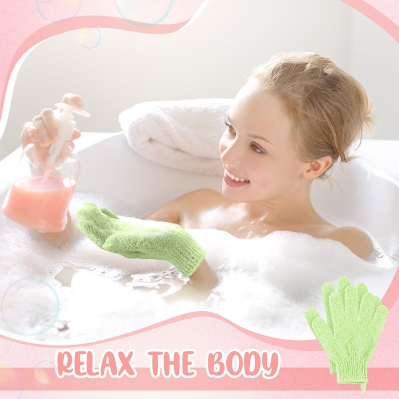 Didaey 104 Pcs Exfoliating Glove Bulk Shower Gloves with Hanging Loop Exfoliating Body Scrubber Dead Skin Remover for Body Bath Beauty Spa Massage Scrubs Men Women Bathing (Green)