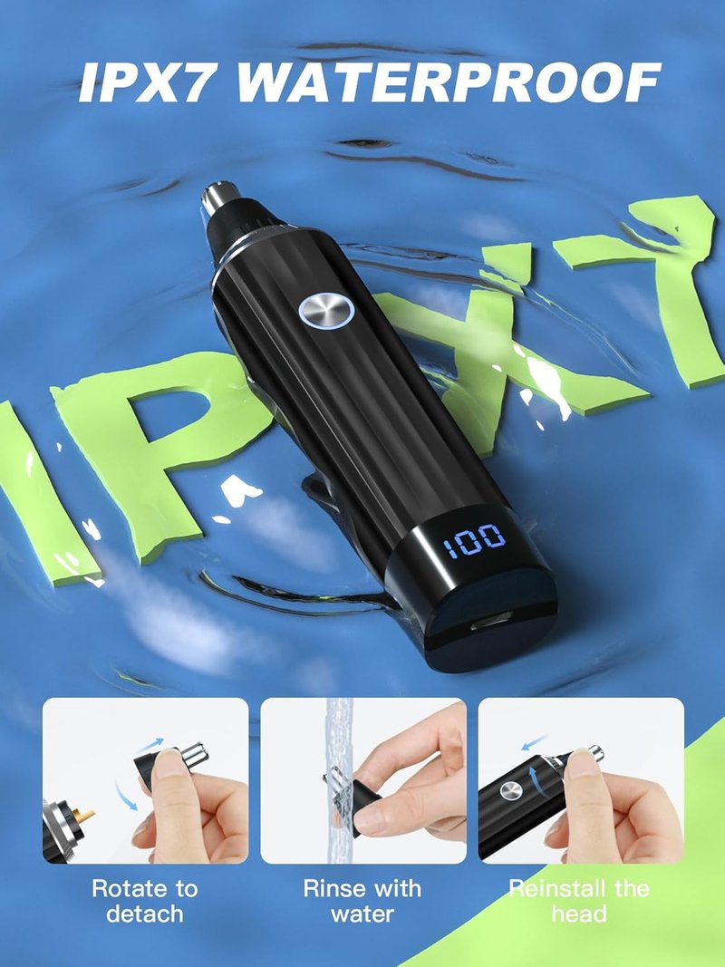 LED Display Ear and Nose Hair Trimmer - Rechargeable 2-in-1 Painless Clipper for Men & Women | Professional Eyebrow & Facial Hair Grooming