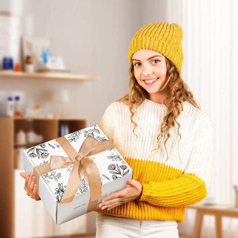 Mothers Day Gifts for Mom, Get Well Soon Gift Basket for Women, Self Care Thinking of You Care Package, Feel Better Relaxing Encouraging Gift for Her Sister Wife Friend Grandma Coworker (Ivory)