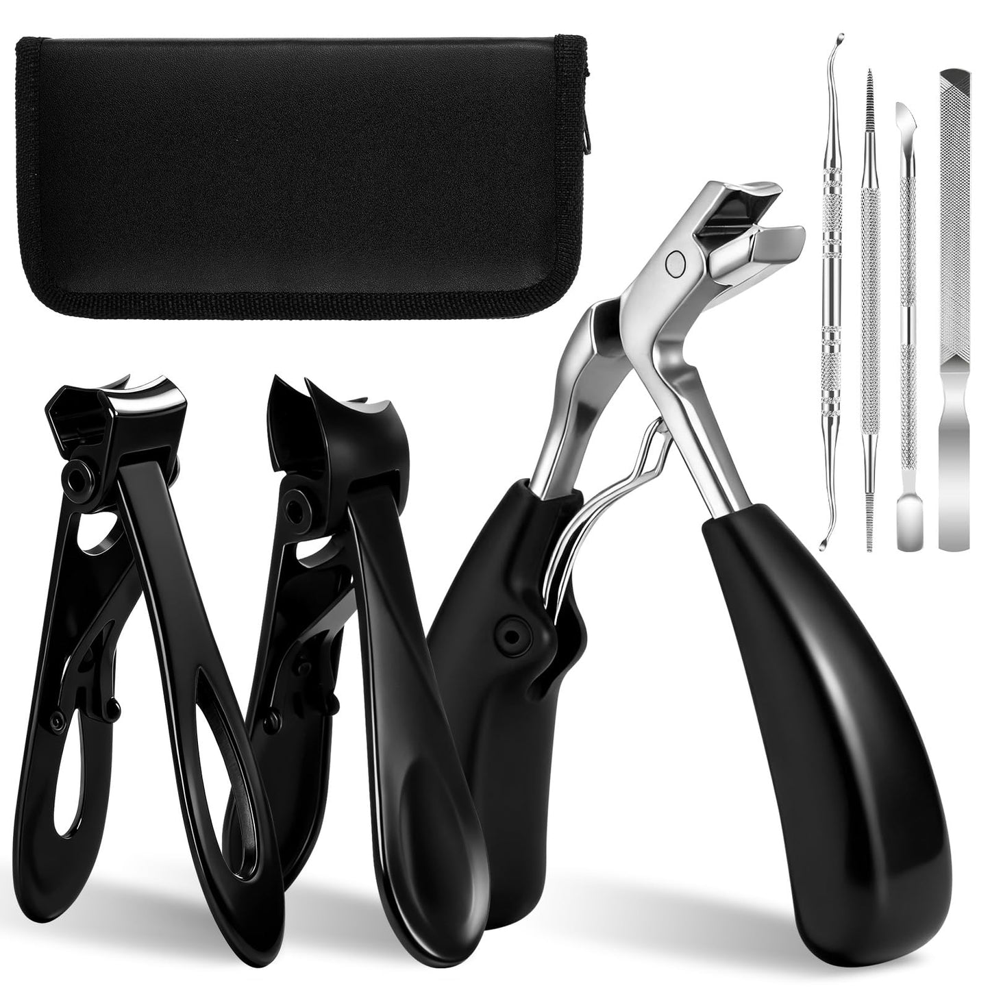 Toenail Clippers for Seniors Thick Toenails, 7-in-1 Ingrown Toe Nail Clippers, Professional Large Podiatrist Toenail Clippers Manicure Pedicure Kit for Men Women