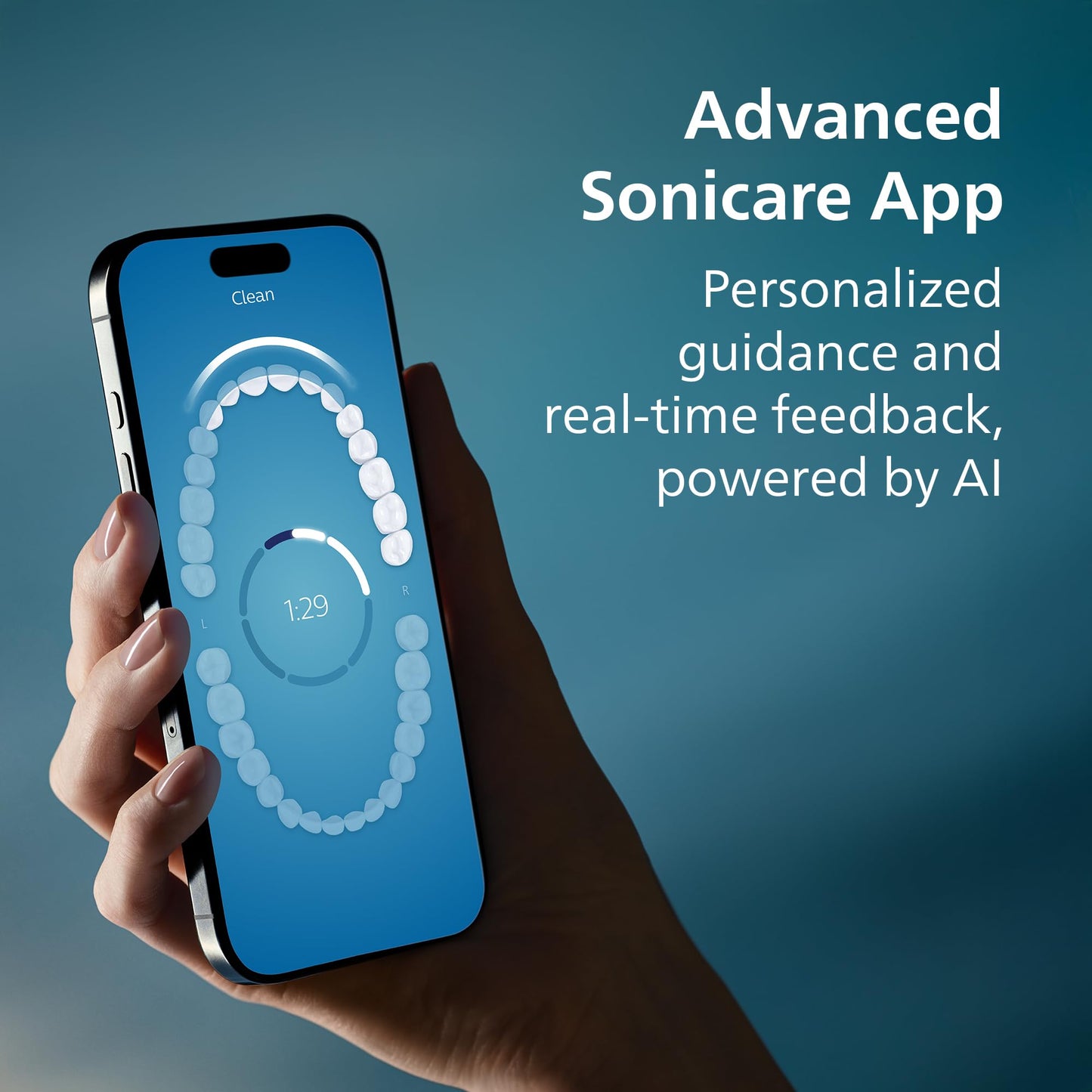 Philips Sonicare DiamondClean 9900 Prestige Electric Toothbrush - with SenseIQ Technology and Advanced AI App, 5 Brushing Modes, 3 Intensity Levels, Charging Travel Case, Champagne, BD9001AZ