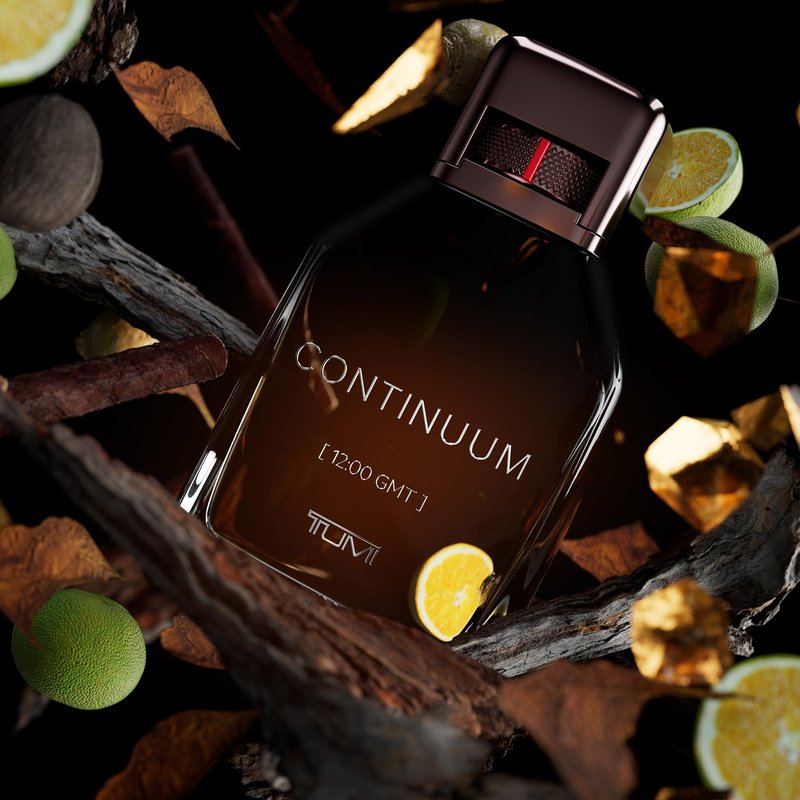 TUMI CONTINUUM [12:00 GMT] - Bold Cologne for Men with Smoky Fragrance - 3.4 oz & 1.0 oz Eau de Parfum, 6.7 oz Body Wash
