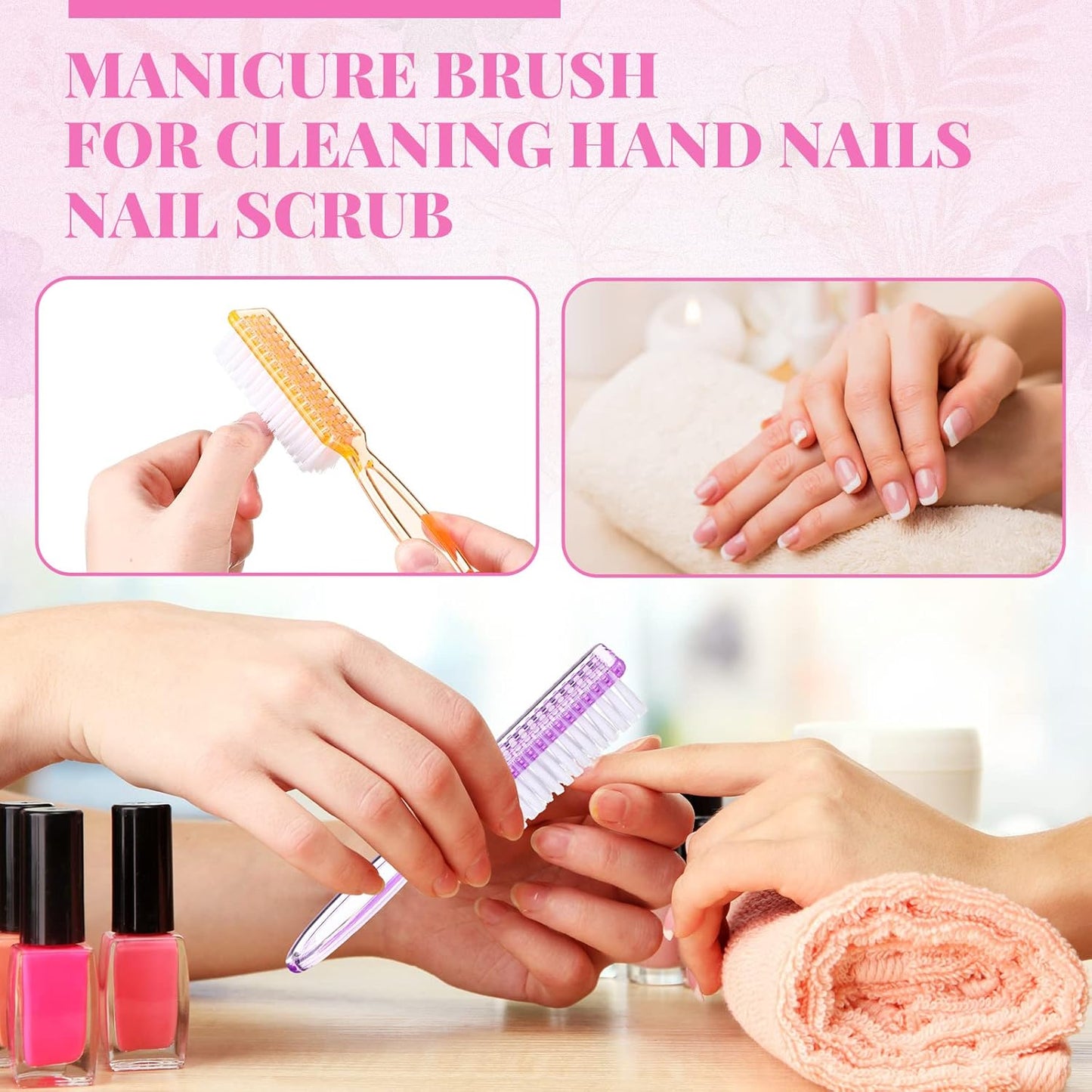 Colorful Nail Cleaning Brushes - Ergonomic Grip Pedicure Scrubbing Tool | 200 Pcs Multicolor Set for Men & Women