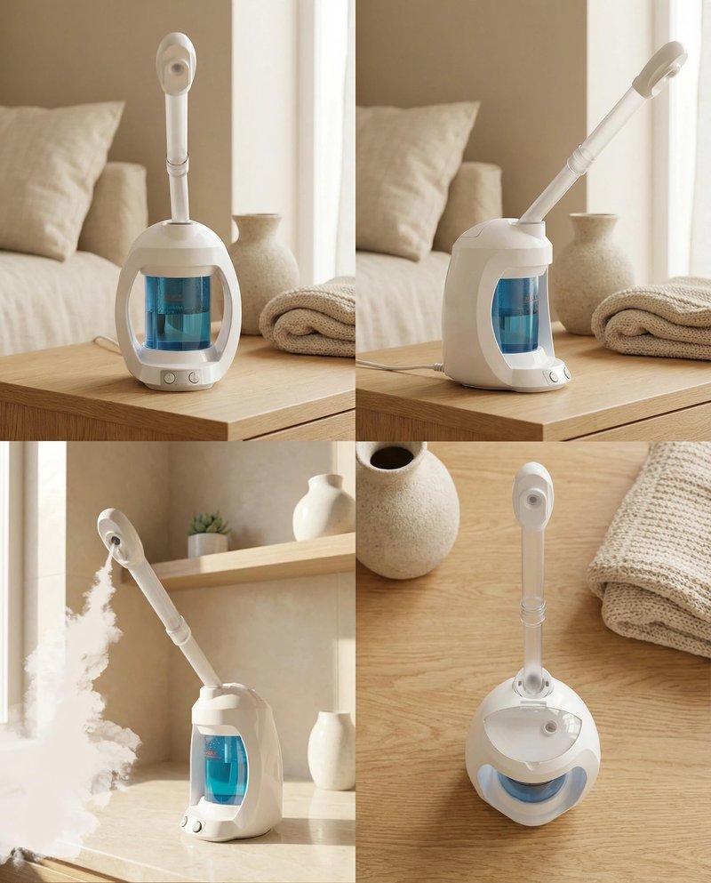 Facial Steamer, Face Steamer for Esthetician and Nano Ionic Portable Ozone Hair Steamer, Professional Facial Steamer for Home Facial Spa(White)