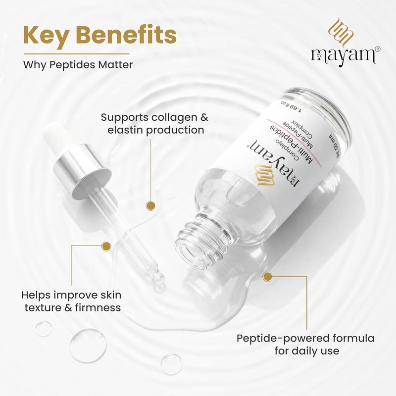 Peptide Serum for Face - Multi-Peptide Complex with Copper Peptides, Matrixyl & Argireline | Firming Anti-Aging Serum, 50ml
