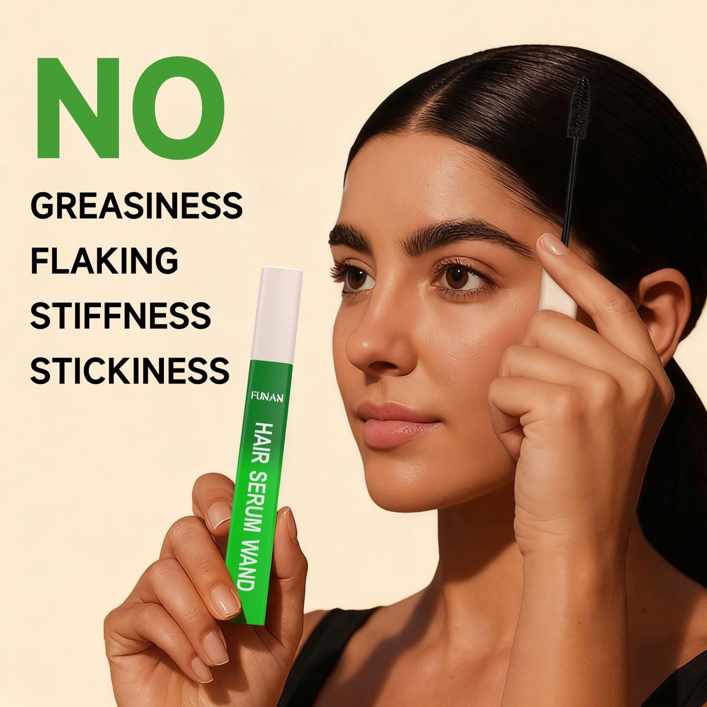 FUNAN Hair Serum Styling Wand for Flyaway Control, Frizz Smoothing, Edge Styling, Baby Hair Taming with Sleek Shine Finish, Lightweight Multi-Use Hair Stick