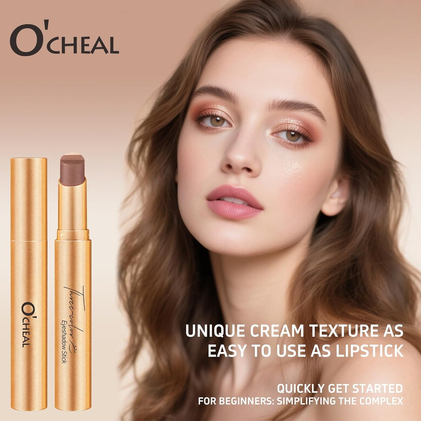 O'CHEAL 4PCS Gradient Eyeshadow Sticks - Matte & Shimmer Waterproof | Long-Lasting, Easy Application