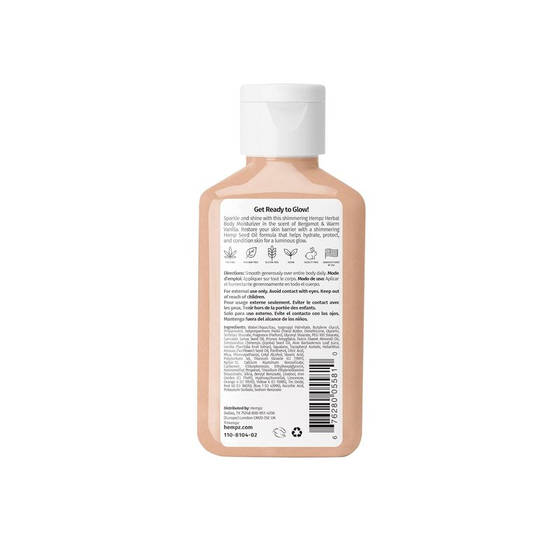 Hempz Minis - Hydrating Body & Hand Lotion Travel Size 2.25 Oz | 4-Pack Moisturizer for Women with Free Bag