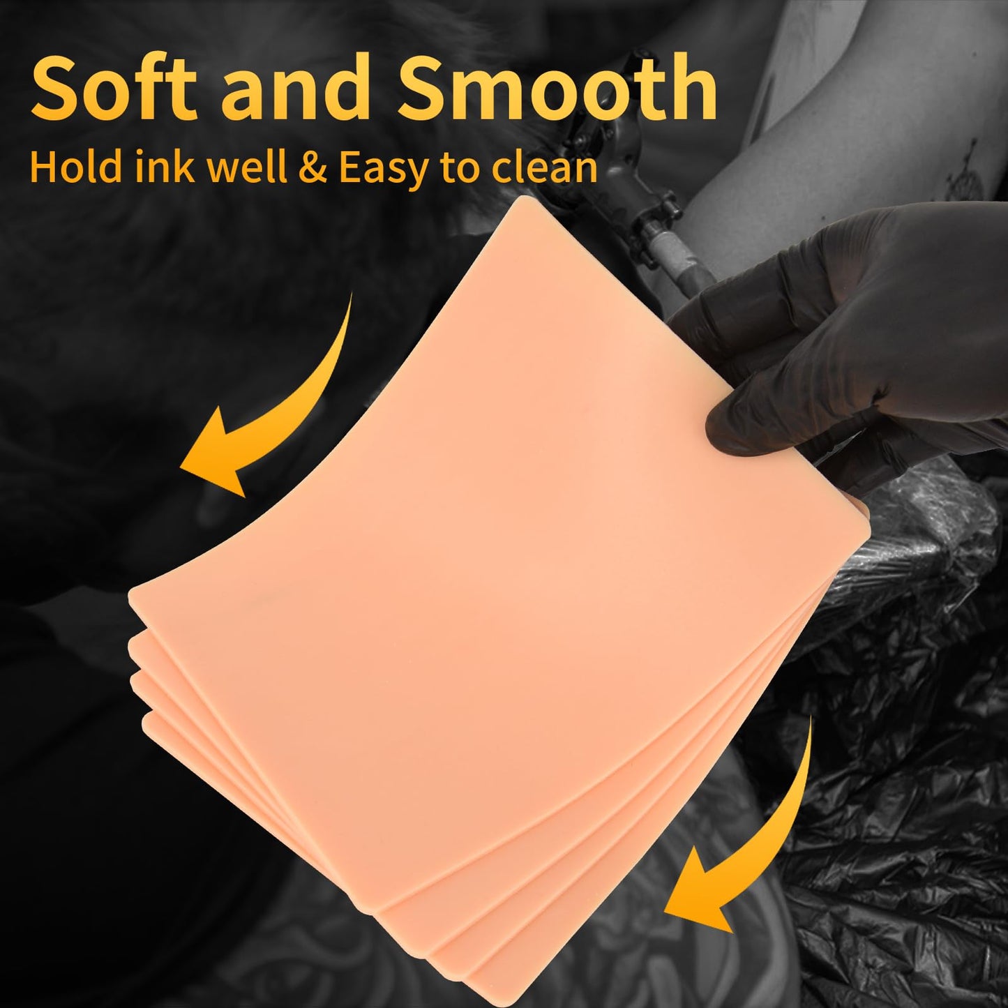 Narkasy 3MM Tattoo Practice skin - 20pcs Double Sides Thick Fake Skin Tattoo Skin for Practicing,Soft Silicone Tattoo Eyebrow Practice Skins for Beginner & Experienced Tattoo Artist…