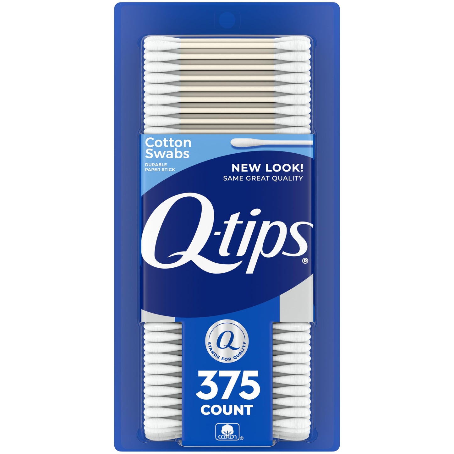 Q-tips Cotton Swabs for Hygiene and Beauty Care Original Cotton Swab Made with 100%-Cotton,375 Count (Pack of 12)