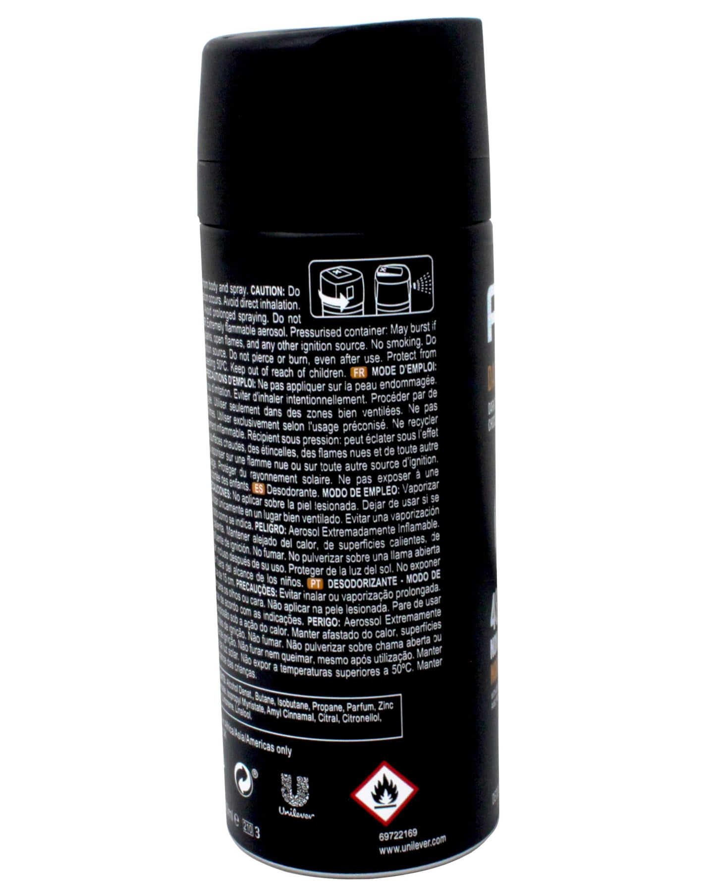 Axe Body Spray Deodorant for Long Lasting Odor Protection Dark Temptation All Day Fresh Scent Mens Deodorant Formulated Without Aluminum 5.1 oz 4 Count