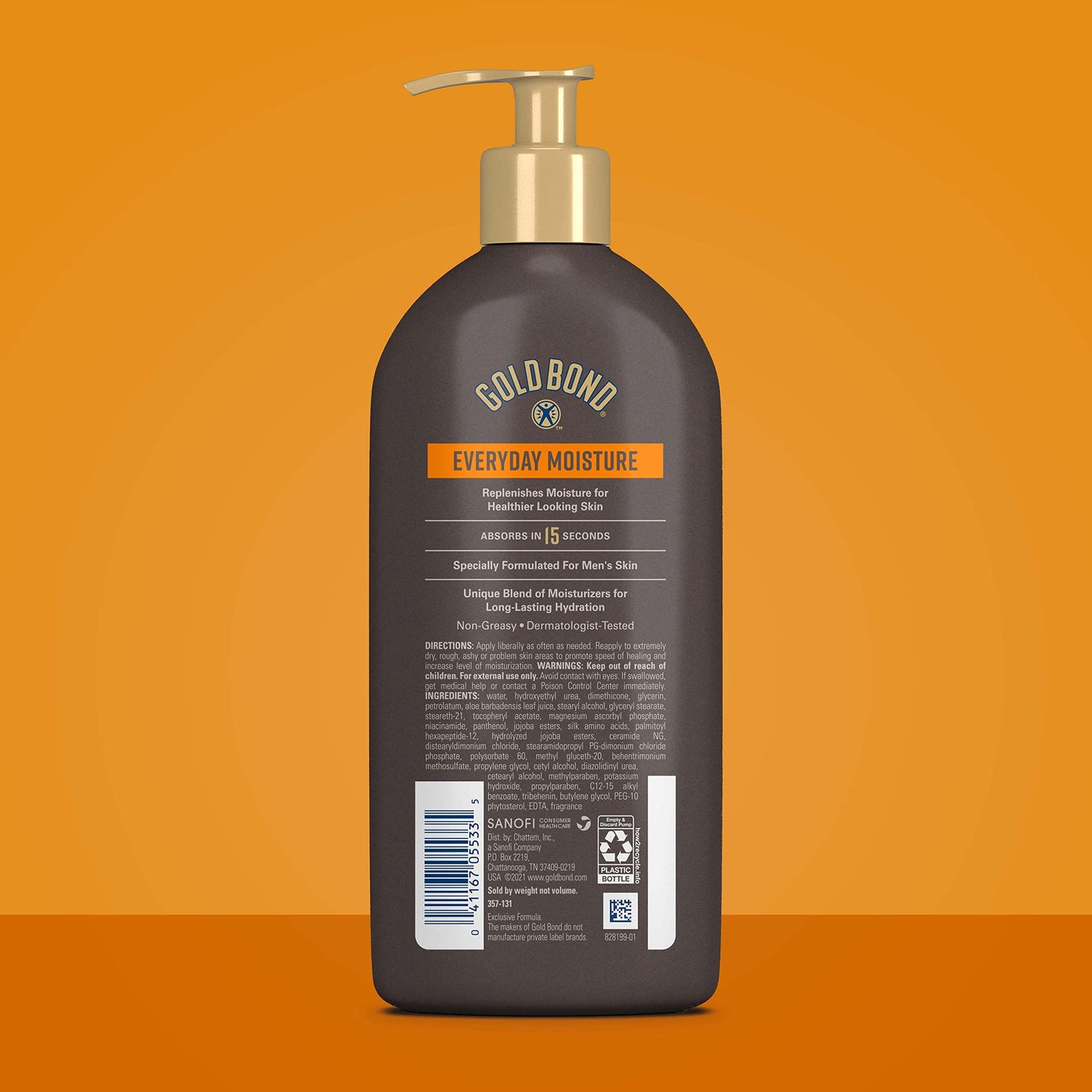 Gold Bond Men's Essentials Everyday Moisture Daily Body & Hand Lotion For Men, 14.5 oz., With Vitamin C, (Pack of 2)