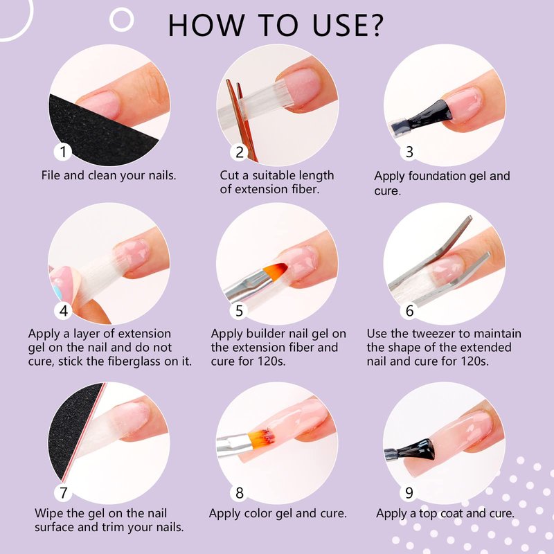 SAVILAND Builder Nail Gel Set - 2 Basic Colors Nail Extension Kit for Thickening Strengthening & Apex Building with Foundation Gel Top Gels LED Lamp Brush 100 Pcs Nails Forms for Home Salon