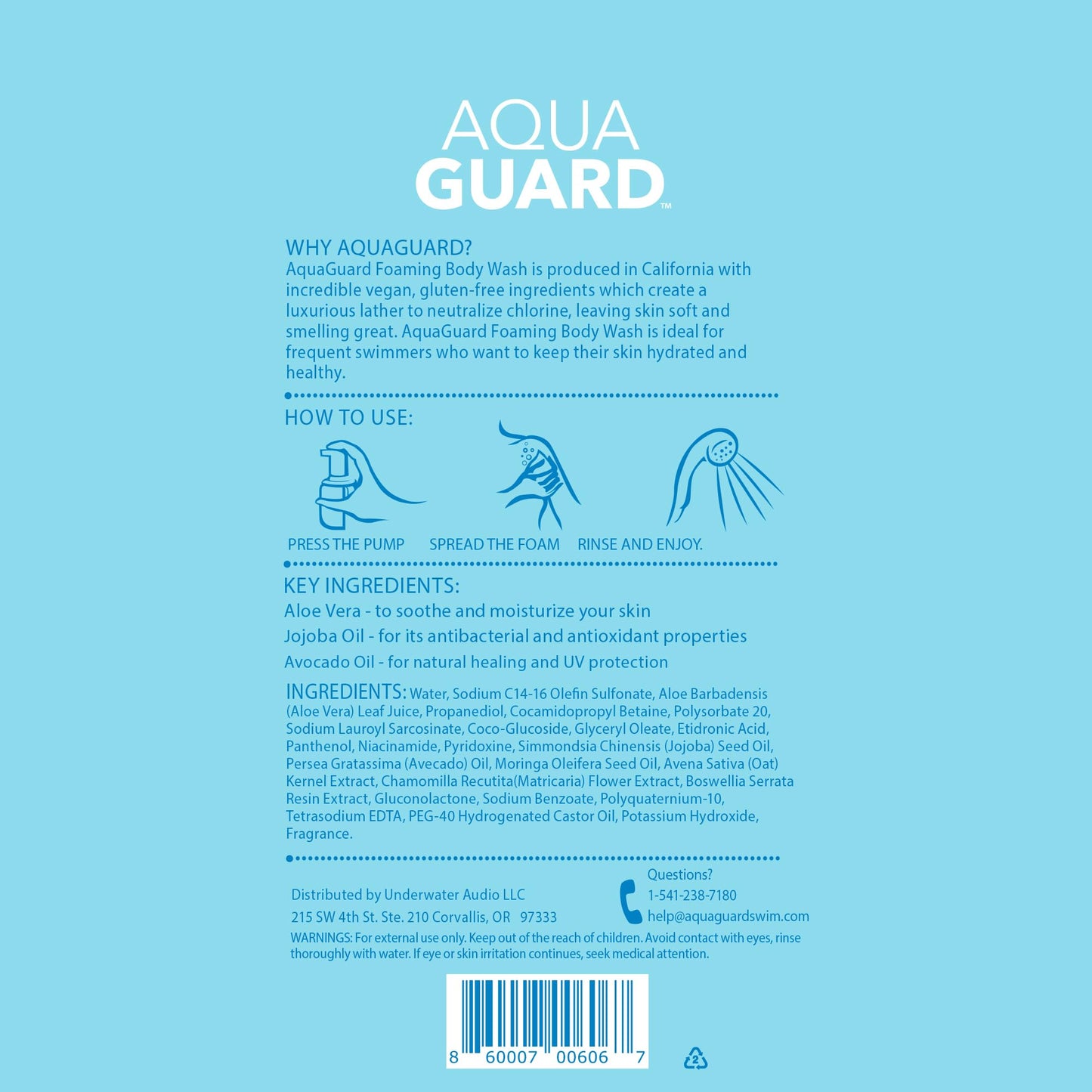 AQUA GUARD After-Swim Foaming Body Wash | Leaves Skin Soft and Smooth + Neutralizes Chlorine Scent and Residue (2-Pack)