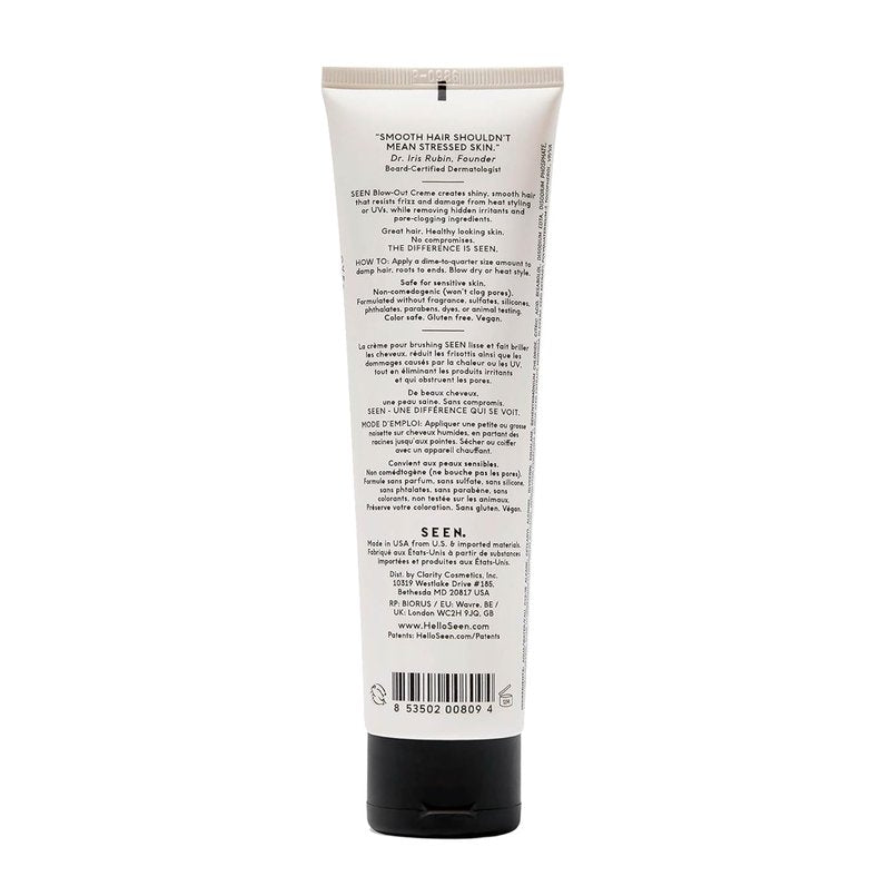 SEEN Blow-Out Creme - Fragrance-Free Non-Comedogenic Hair Cream for Frizz Control | Heat Protectant for Sensitive Skin