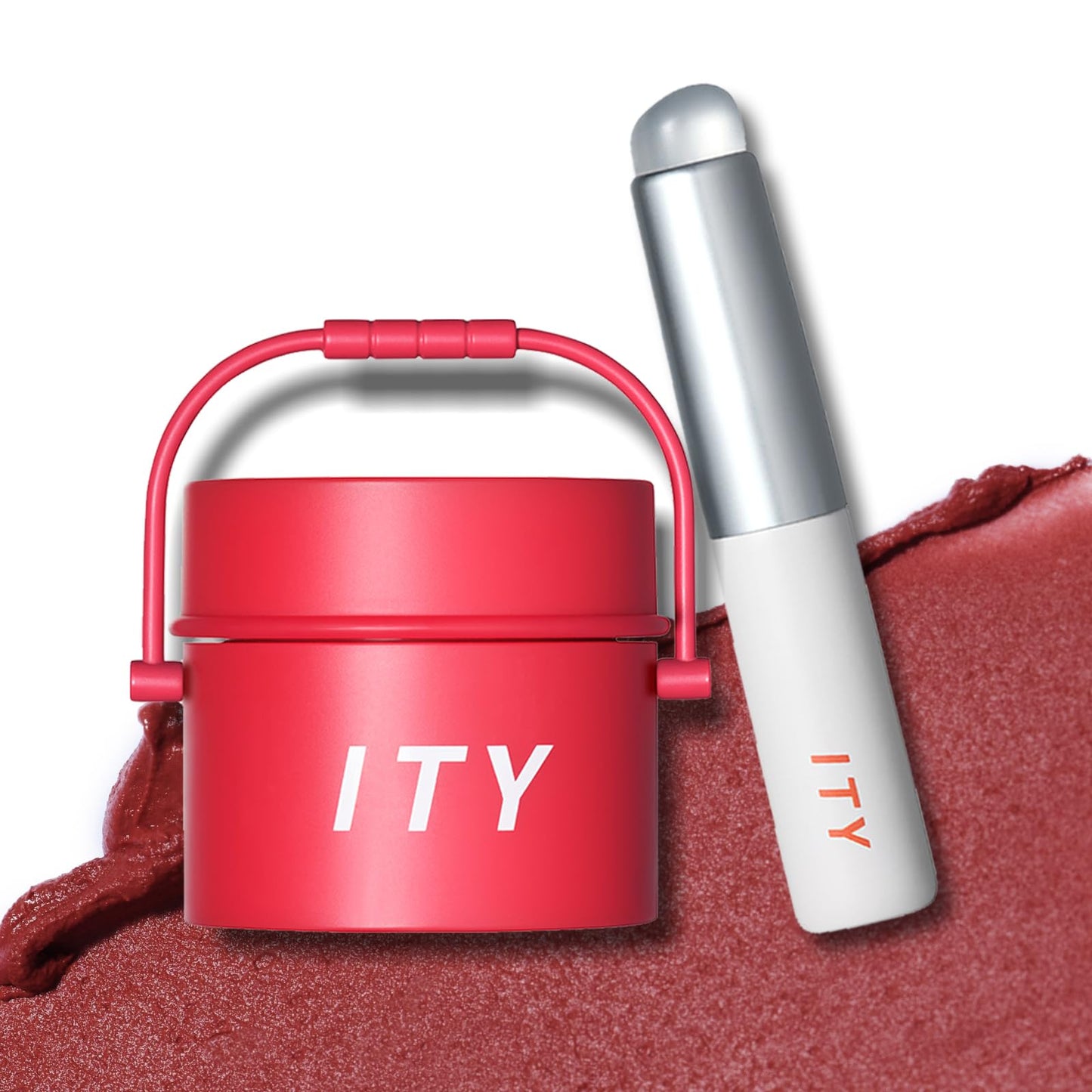 ITY Velvet Matte Finish Lip Stain-Mousse Textured Lip Clay, Red Shade, Conceals Lip Lines, Rich Pigment Lip Tint Lipsticks, 0.14 oz (4g) in Ruby