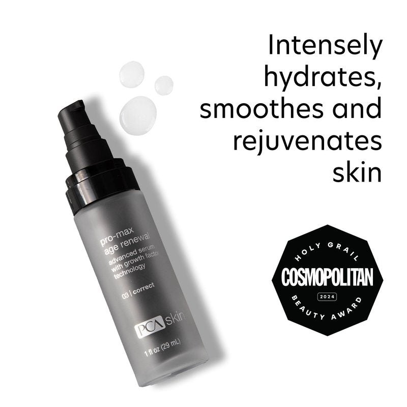 PCA SKIN Pro Max Age Renewal Anti Aging Serum, Anti Aging Face Serum for Reducing Wrinkles and Sagging Skin, Helps Lift and Firm Skin on Face and Neck, Safe For All Skin Types, 1.0 oz Pump Bottle
