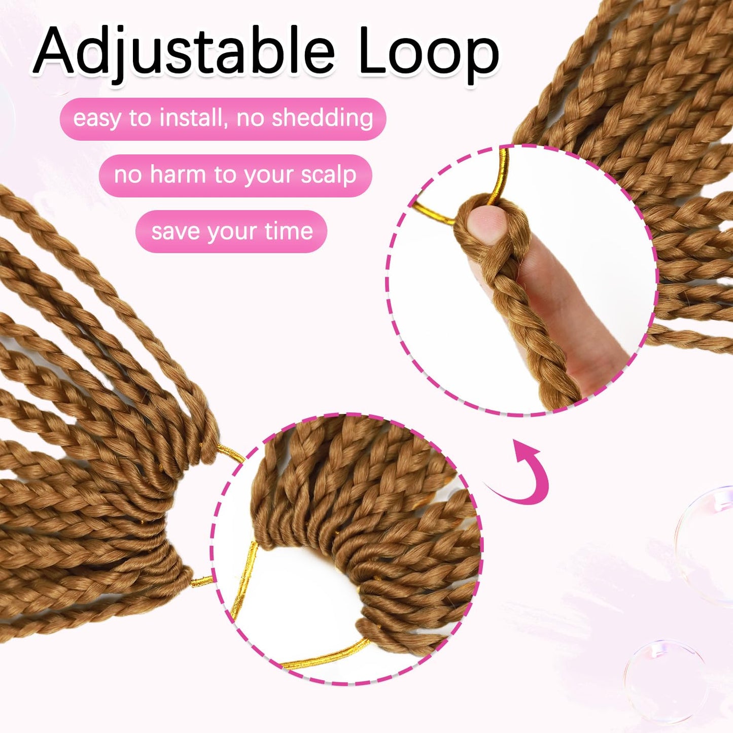 Boho Crochet Braids Human Hair Mixed Synthetic 14Inch 9 Packs Goddess Braids Pre looped Bohemian Braid Crochet Hair for Black Women (14Inch,1B)
