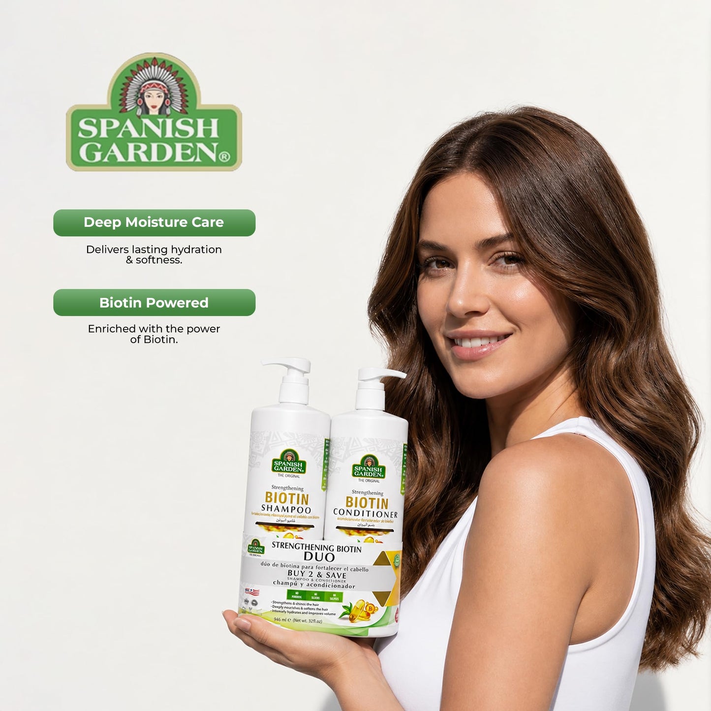Spanish Garden Biotin Shampoo & Conditioner Set 2 Pound