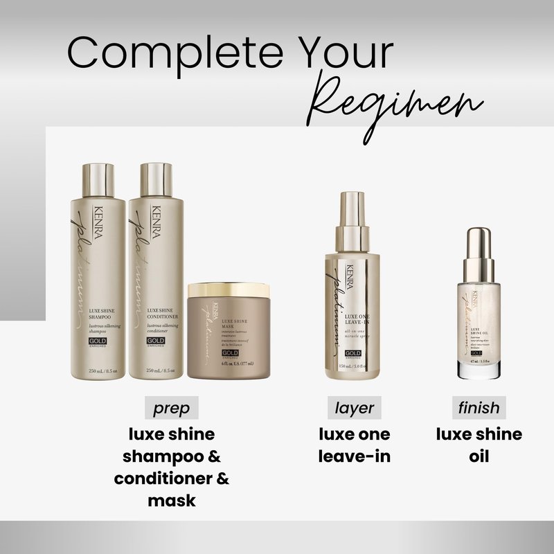 Kenra Professional Platinum Luxe Shine Shampoo | Gold Enriched | Lustrous Silkening Shampoo | Transforms Dull And Lifeless Strands To Glamorous And Full-Bodied Hair | All Hair Types | 8.5 fl. Oz