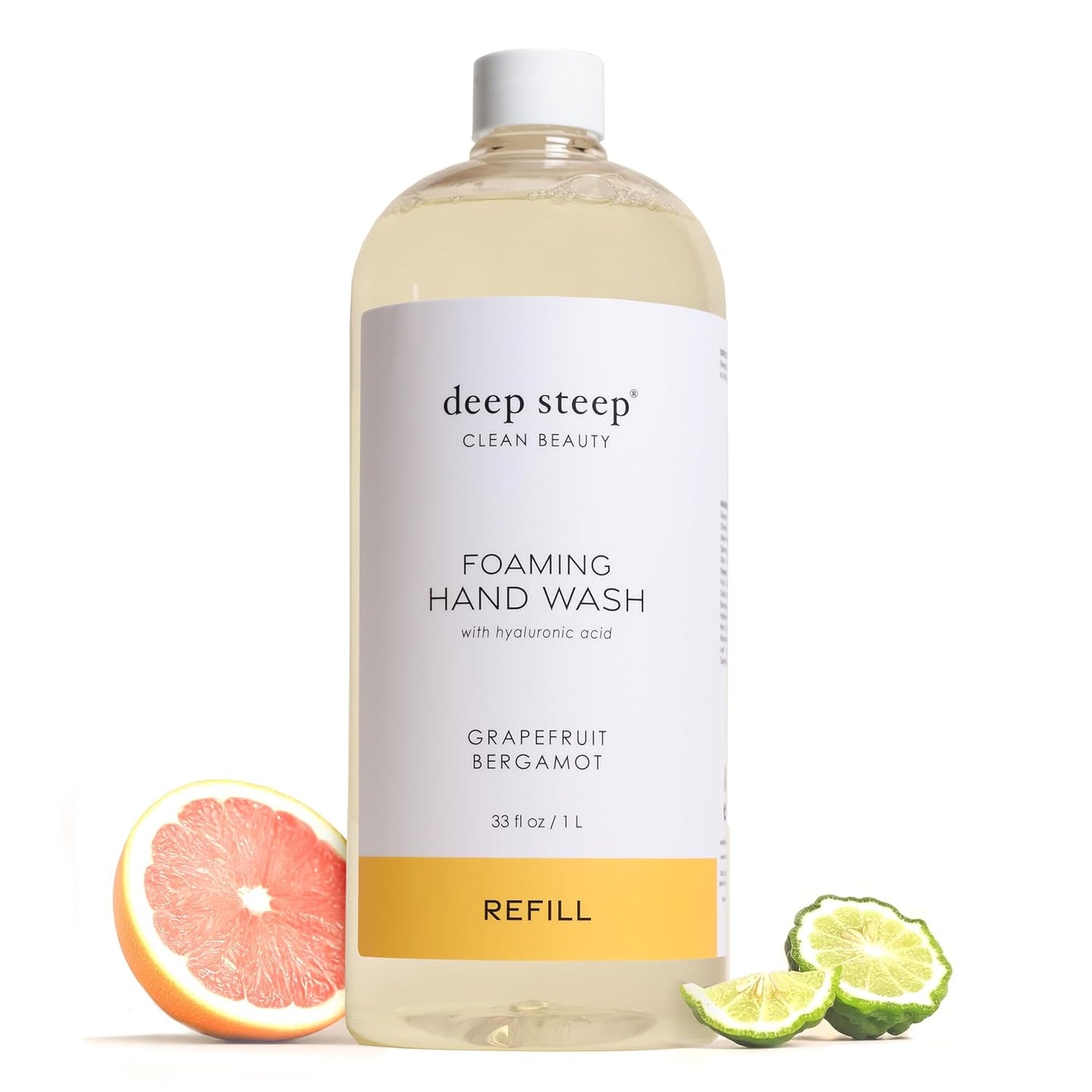Deep Steep Foaming Hand Wash - Grapefruit Bergamot Refill | 33oz Gentle Aloe Cleanser with Argan Oil & Shea Butter