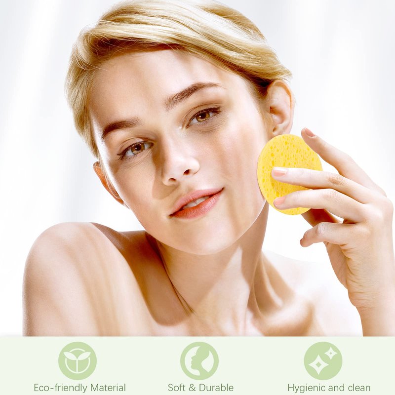 150 Pcs Compressed Facial Sponges Natural Cosmetic Spa sponges 2.5 Inch for Women Facial Cleansing Exfoliating Mask, Makeup Removal Pads