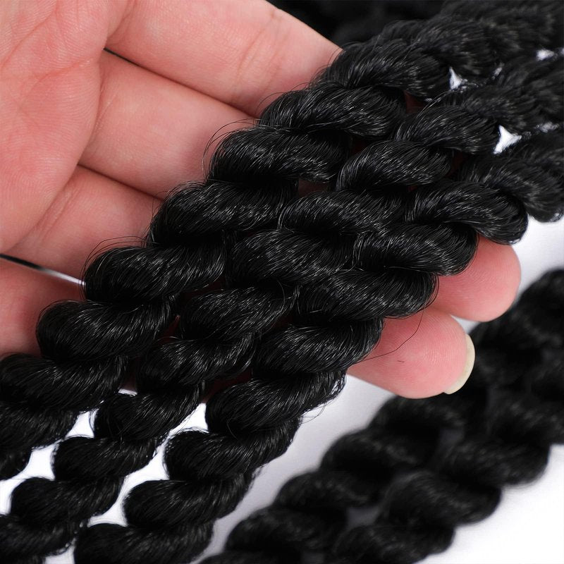Admutty Havana Twist Crochet Hair, Jumbo Senegalese Twist Pre-Looped Synthetic Braiding Hair for Women, Soft & Lightweight Pre-Twisted Crochet Braids