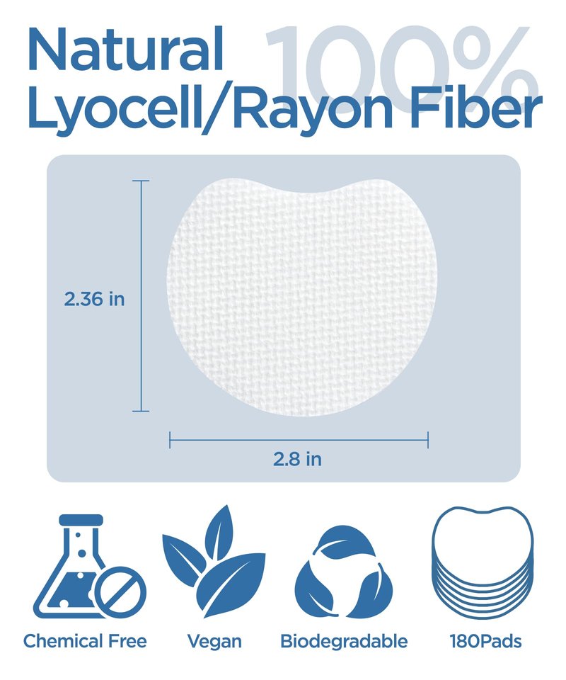 Exfoliating Pads - Double-Sided - Lint Free - for Makeup Remover and Toner - Rayon face Rounds - Rayon not Cotton Balls - Korean Toner Pad (180 Pads)